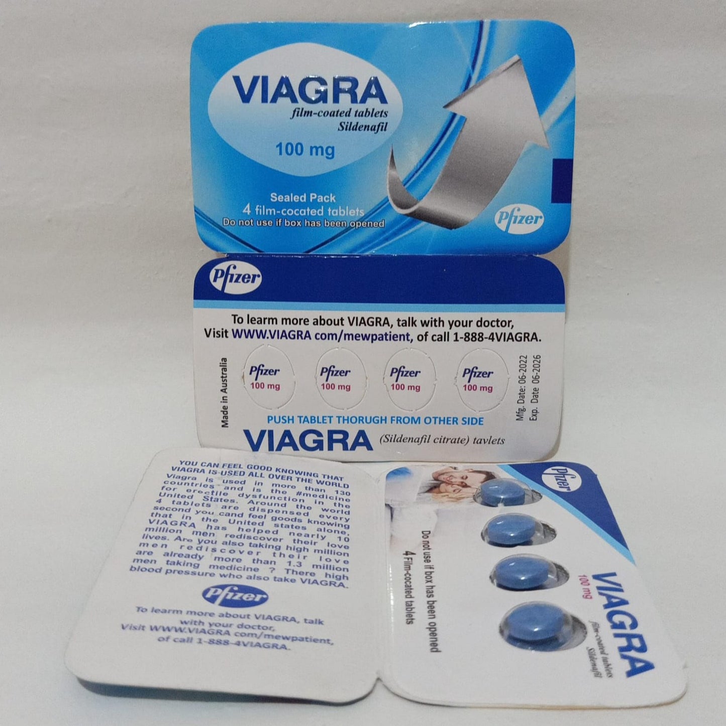 Viagra Film Coated 100mg 4 Tablets